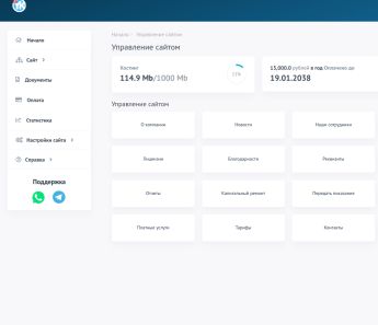 Обзор панели управления